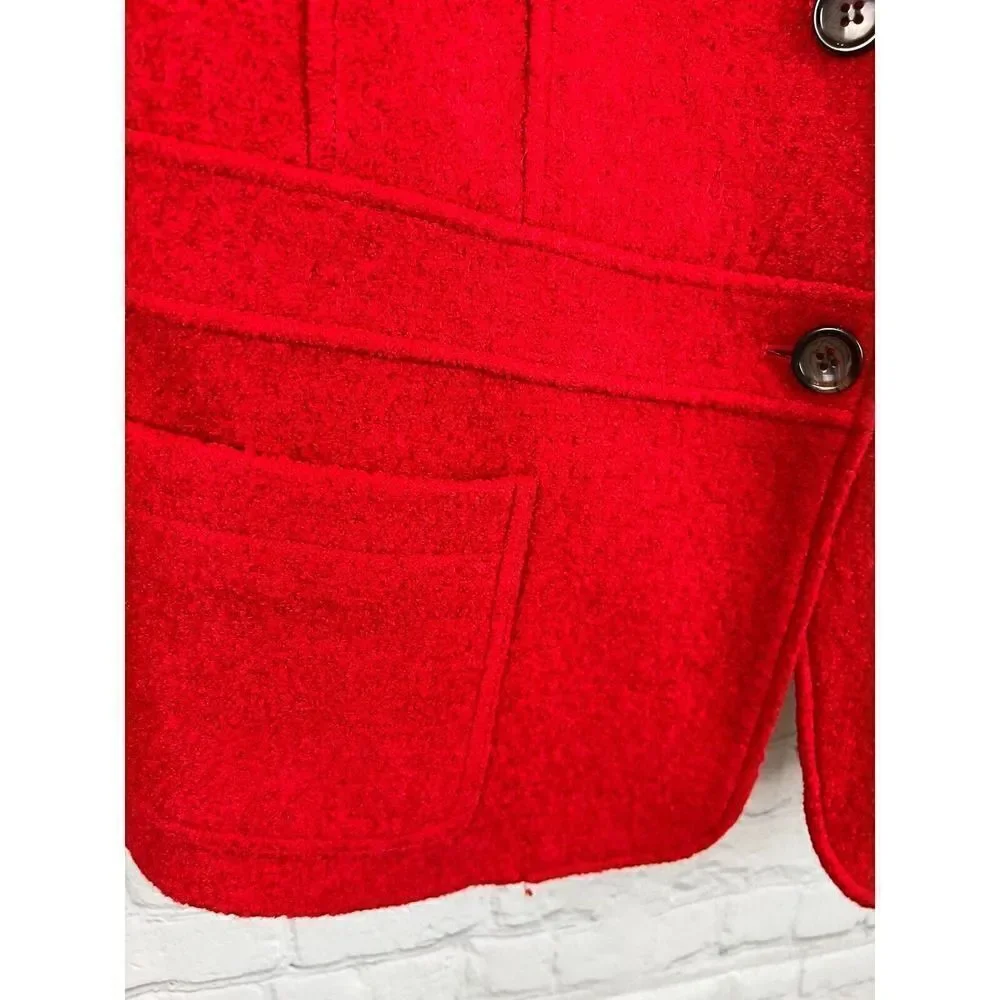 TALBOTS red wool blend lined blazer jacket coat 16 NWT